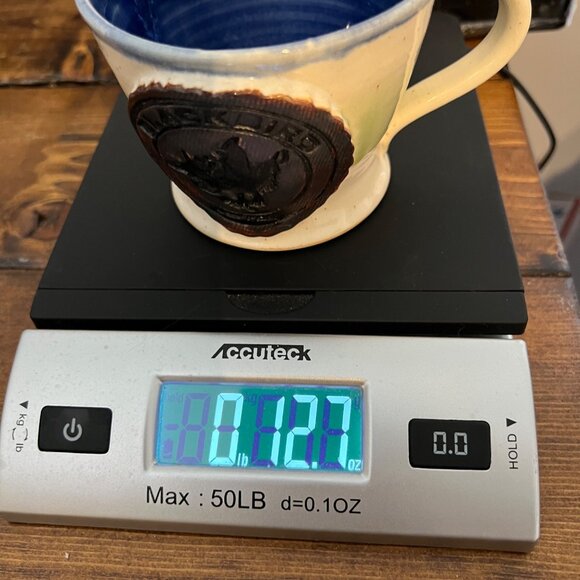 Blackbird Coffee Handmade Mug Glossy Wrens Nest Pottery Pot Shaped Cream Blue - Picture 9 of 9